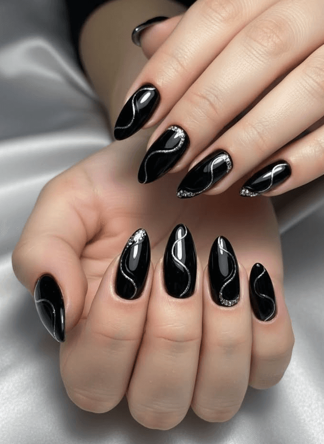 Phong cách nail đen — biến thể 5