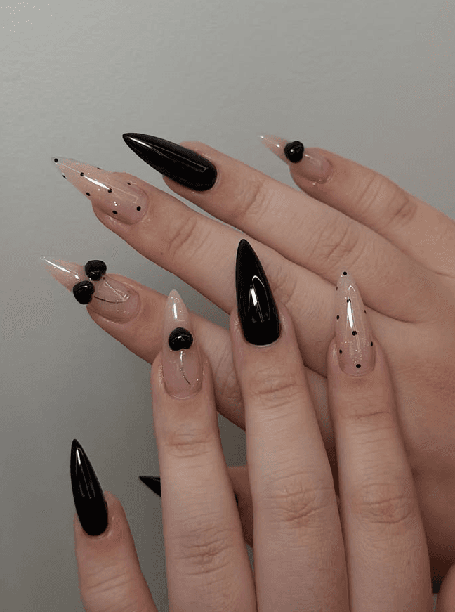 Phong cách nail đen — biến thể 7