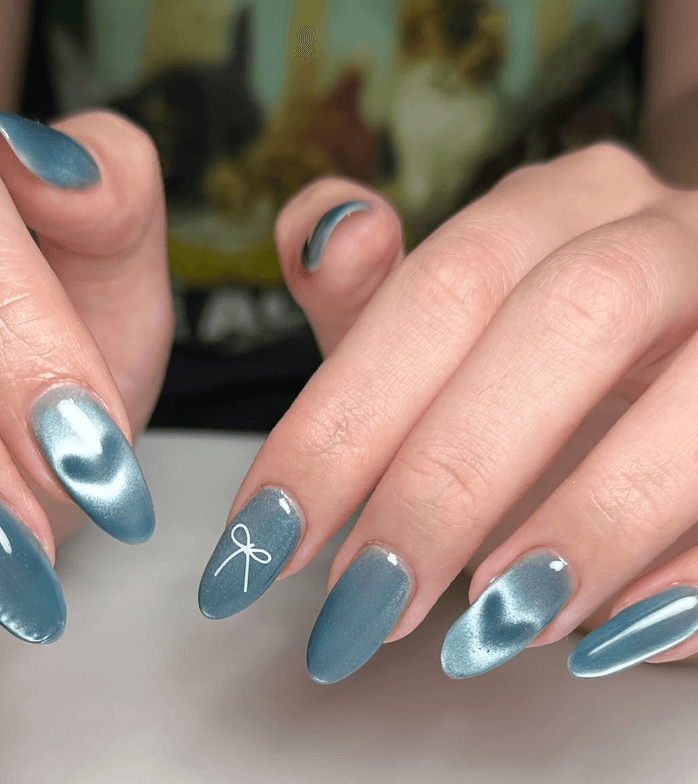 Phong cách nail xanh dương — biến thể 4