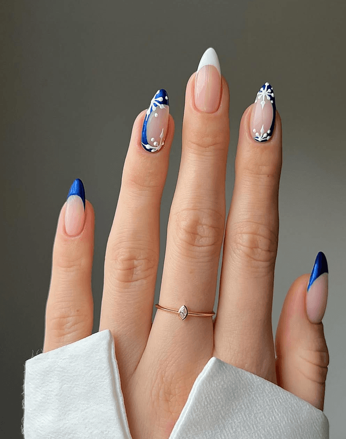 Phong cách nail xanh dương — biến thể 9