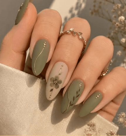 Green Nail Style — Color