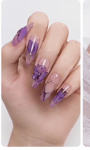 Purple nails combine romance, creativity, mystery, and elegance in one color family. Soft lavender feels dreamy and delicate, lilac gives a youthful pastel mood, mauve looks refined and wearable, while deep plum or royal purple adds drama and luxury. This style is excellent for users who want something more expressive than nude but softer than black or red. Purple works beautifully with floral details, aura effects, cat-eye gel, glitter, chrome, marble, and celestial motifs. It can be cute, elegant, magical, or glamorous depending on the design direction, making it highly useful for nail websites, seasonal collections, beauty apps, and personalized recommendations.