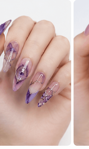 Purple nails combine romance, creativity, mystery, and elegance in one color family. Soft lavender feels dreamy and delicate, lilac gives a youthful pastel mood, mauve looks refined and wearable, while deep plum or royal purple adds drama and luxury. This style is excellent for users who want something more expressive than nude but softer than black or red. Purple works beautifully with floral details, aura effects, cat-eye gel, glitter, chrome, marble, and celestial motifs. It can be cute, elegant, magical, or glamorous depending on the design direction, making it highly useful for nail websites, seasonal collections, beauty apps, and personalized recommendations.