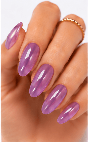 Jelly nails use translucent gel colors to create a juicy, glassy, and slightly playful manicure. The finish looks like tinted candy, fruit syrup, or clear jelly layered over the natural nail. This style is loved because it feels fresh and light while still adding color and shine. Jelly nails can be simple as a sheer one-color set, trendy with syrup gradients, cute with fruit motifs, or luxurious when paired with chrome, pearls, aurora powder, or 3D accents. They are especially useful for summer collections, Korean-inspired nail trends, youthful beauty apps, and clients who want color without a heavy opaque finish.