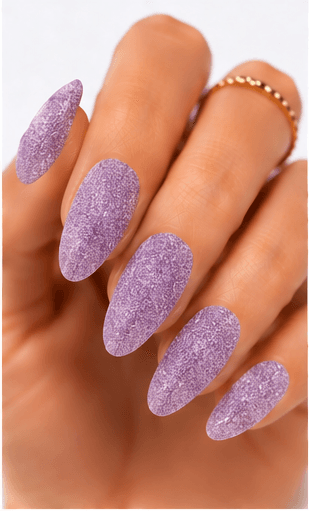 Sugar nails create a fine sparkling texture that looks like crystallized sugar dusted over the nail surface. The effect is usually made with sugar powder, fine glitter, textured gel, or sprinkled particles that stay slightly raised after curing. This style feels cute, festive, and tactile, but it can also look refined when done in white, champagne, or soft pastel tones. Sugar nails are popular for snow themes, holiday designs, dessert-inspired looks, bridal sparkle, and kawaii collections. They work especially well as accent nails, sweater patterns, frosted French tips, or delicate textured details in photo galleries and salon menus.