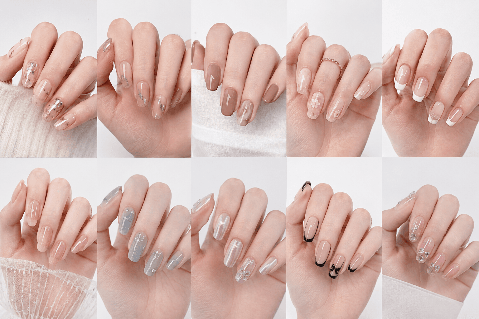 Medium nails offer a balanced length that gives enough space for nail art while still remaining wearable for daily life. This length usually extends slightly beyond the fingertip, making the hands look more polished and elegant without becoming too difficult to manage. Medium nails are one of the most versatile options for salon menus and recommendation systems because they suit many shapes, techniques, and lifestyles. They work beautifully with oval, almond, squoval, square, and soft coffin shapes. Medium length can support French tips, gradients, chrome, cat-eye, flower art, seasonal themes, glitter, and moderate 3D accents without feeling excessive.