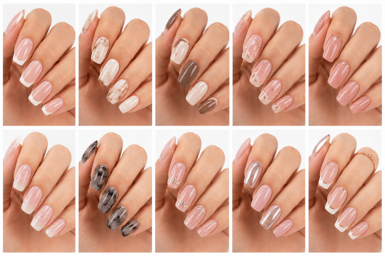 Squoval nails combine the clean structure of square nails with the softened corners of oval nails, creating a balanced shape that feels practical, elegant, and easy to wear. This shape is especially popular for clients who like a neat flat edge but do not want sharp square corners that catch on hair, clothing, or gloves. Squoval nails work beautifully on short to medium lengths and suit both natural nails and gel enhancements. They are ideal for office manicures, French tips, nude colors, minimalist art, soft glitter, and everyday salon recommendations. The shape is versatile, comfortable, and flattering for many hand types.