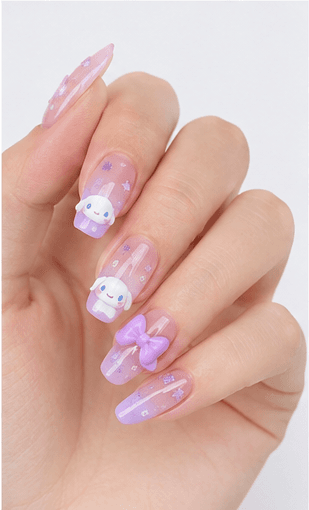 Kawaii nail style is all about maximum cuteness and playful charm. Bursting with pastel colors, adorable motifs like hearts, stars, bows, animals, and sweet characters, this style brings joy and youthful energy to your fingertips. Inspired by Japanese pop culture, kawaii nails are perfect for expressing a fun, optimistic personality and adding a touch of whimsy to your everyday look.
