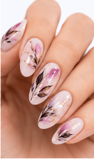 Hand-painted nails are created directly by the nail artist using fine brushes, gel paints, and careful layering. This style is the most personal and expressive form of nail art because it can include flowers, portraits, abstract lines, seasonal themes, miniature landscapes, lace, fruit, animals, or custom illustrations. Compared with stickers or stamping, hand painting gives more freedom in scale, color, composition, and mood. It is ideal for premium salon services, editorial collections, special events, and clients who want a design made specifically for them. The final result often feels artistic, meaningful, and highly collectible in photo galleries.