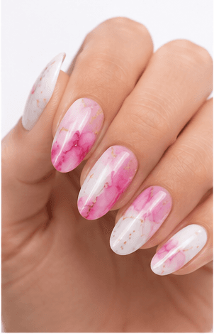 Watercolor nails are inspired by the soft transparency and flowing pigments of watercolor painting. This style uses diluted gel colors, sheer washes, and blended edges to create an artistic, airy look on the nails. It can feel romantic with florals, modern with abstract color clouds, or fresh with pastel gradients. Watercolor nails are especially useful for clients who want a delicate design that still feels creative and personal. Because the effect is light and layered, it photographs beautifully for beauty editorials, spring collections, bridal nail sets, and soft lifestyle content.