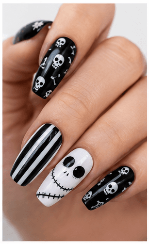 Halloween nails are playful, spooky, and dramatic designs inspired by ghosts, pumpkins, bats, spiders, moons, stars, black cats, candles, skulls, candy, and gothic details. This theme can be cute with pastel ghosts, stylish with black and chrome, eerie with dark gradients, or glamorous with glitter, velvet, and rhinestones. Halloween nails are excellent for October salon campaigns, costume parties, themed photo shoots, and social media content. They can be subtle enough for everyday wear or bold enough to complete a costume. For websites and apps, the theme is easy to classify by spooky level, color palette, motif type, and party mood.