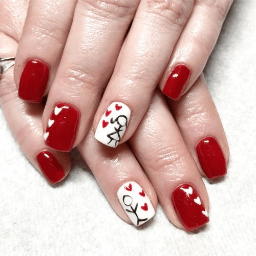 Top 54 Valentine's Day Nail Designs with Hearts and Sweet Colors