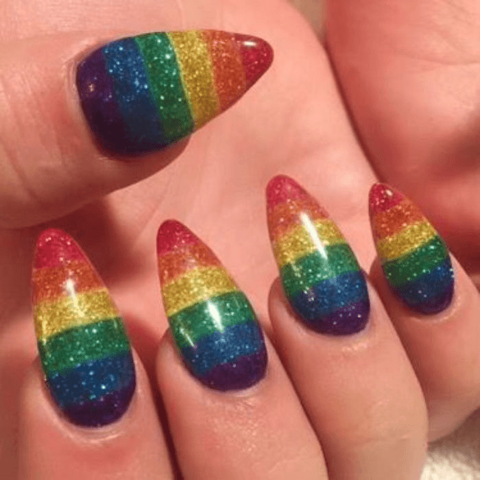 Top 33 colorful rainbow nail designs